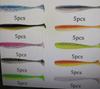 River Stream Two-Tone T-tail Soft Lure with Jig Head Hook for Mandarin Fish, Perch, Pike, Texas Rig