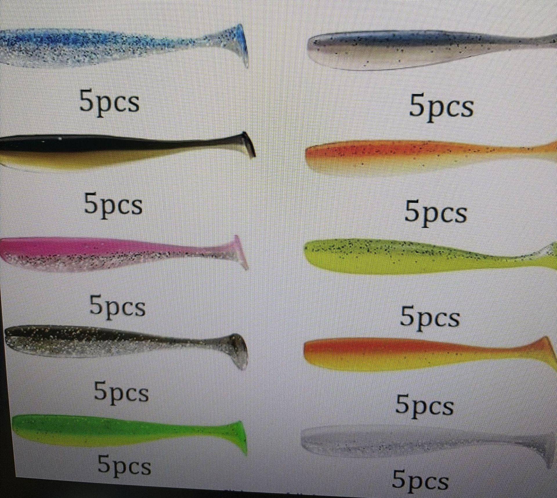 

River Stream Two-Tone T-tail Soft Lure with Jig Head Hook for Mandarin Fish, Perch, Pike, Texas Rig 7.5cm 2.2g (Clear Single Slot Box)
