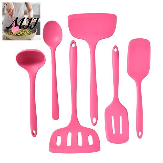 Durable Stir Frying Tools Pink Kitchen Utensil, Food Grade Silicone Cooking Tool, Non-stick Heat Baking Supplies for Home Resistant Cookware,