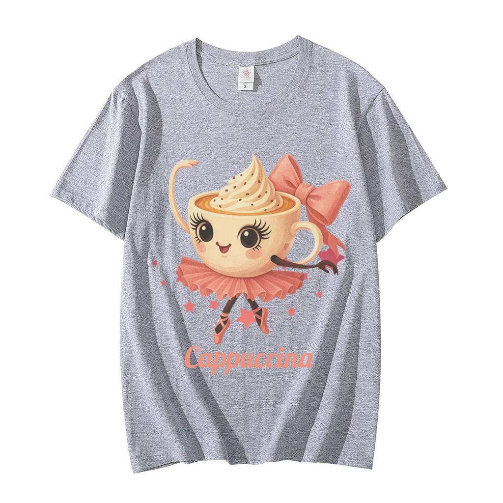 Ballerina Cappuccina TShirt Funny Italian Brainrot Meme T Shirt Men Women Clothing Fashion Y2k Aesthetic Short Sleeve TShirts