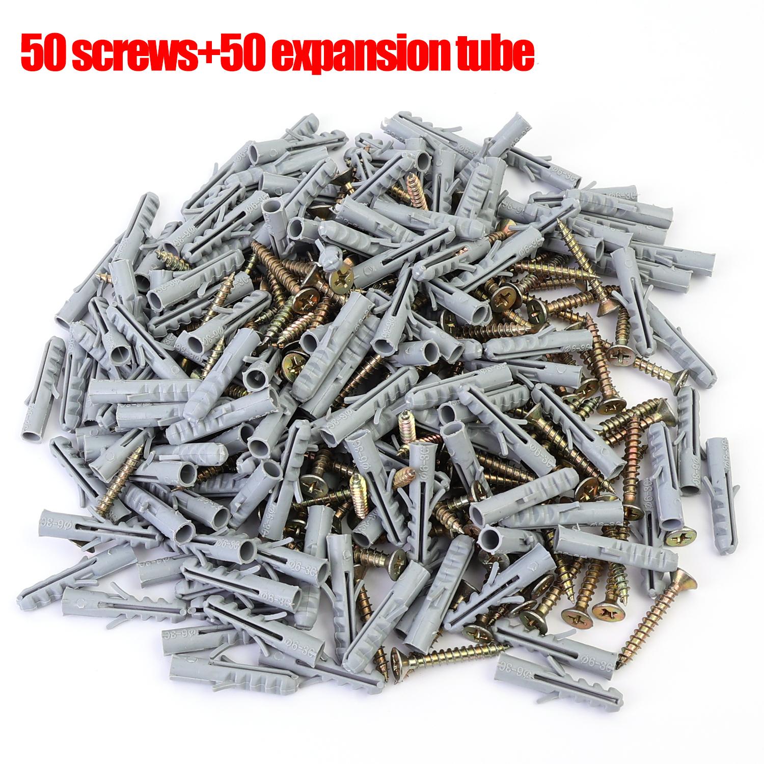 

Plastic Expansion Tube Screws Wall Anchors Fasteners Self-tapping Screw Pipe Drilling Plug Concrete Drywall Plug Anchor Fastener 50set серый