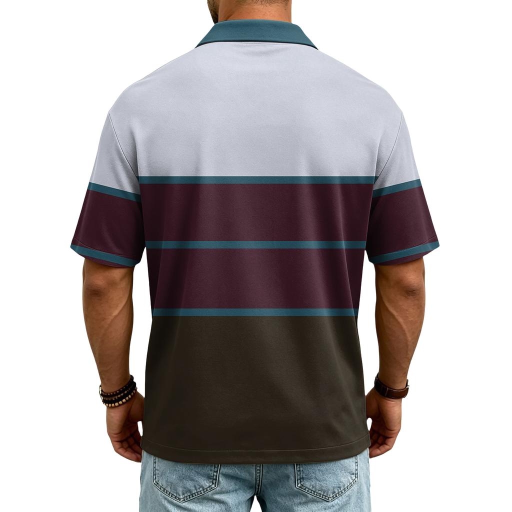 Men's Casual Quick Dry Mesh Polo Shirt Golf Shirt Breathable Lightweight Sport Tee with Button Placket and Short Sleeves