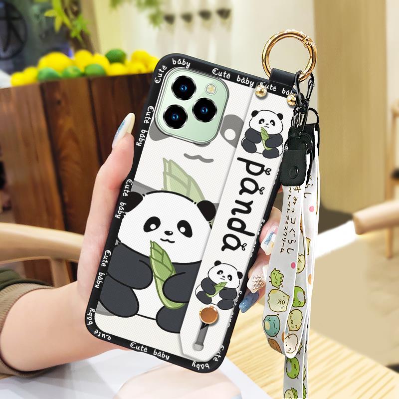 Durable Kickstand Phone Case For Oukitel C21 Pro Wrist Strap Dirt-resistant Phone Holder Cartoon Cute Fashion Design