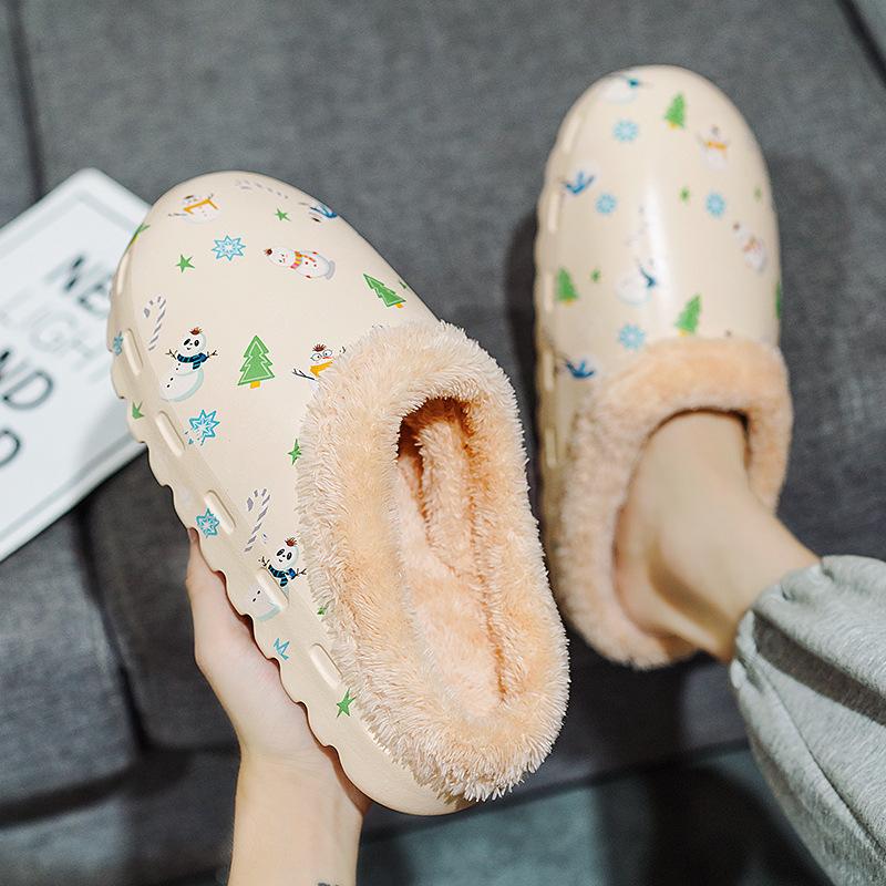 Kindliche Baumwollschuhe für Herren Winter Zuhause Innen Schlafsaal EVA Cartoon Schneemann Baumwollpantoffeln