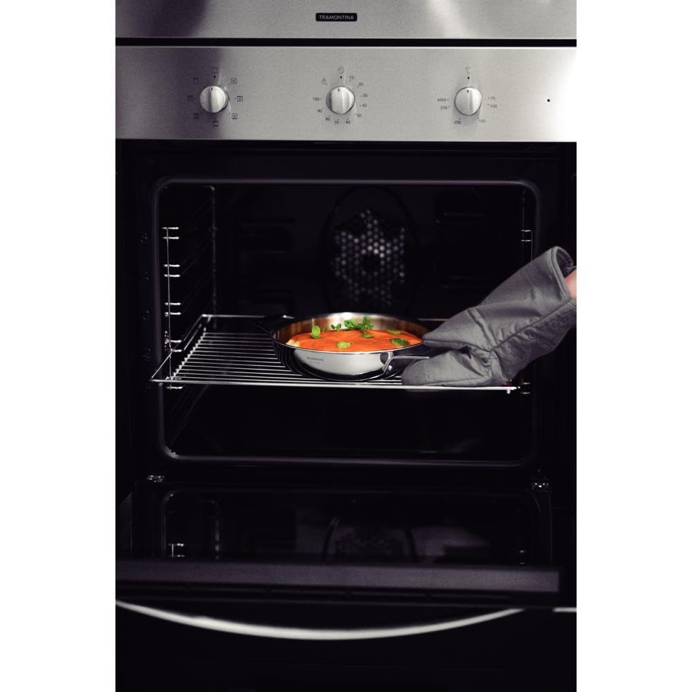 Tramontina Grano pánev s oběma rukama, 20 cm, nerezová ocel, všechny tři vrstvy, plynová trouba, vhodná do myčky, odolná, krásný design, dárek, vyrobeno v Brazílii