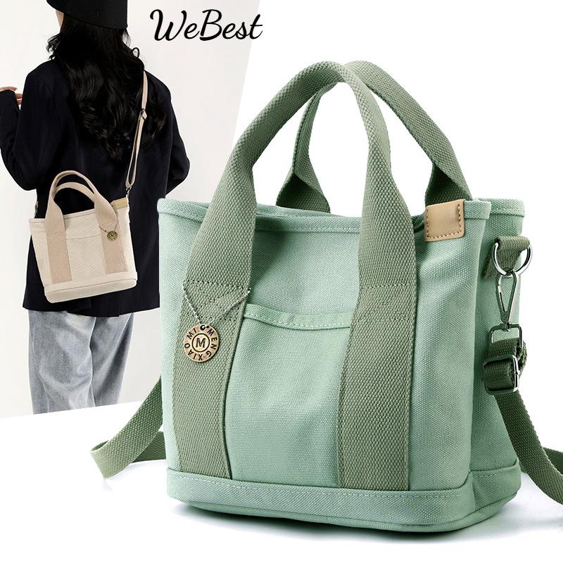 

Water Resistant Canvas Small Tote Shoulder Crossbody Bag зелений