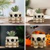 Creepy Skull Planter Succulent Vase Realistic Looking Multi-Face Design Horror Skeleton Planter