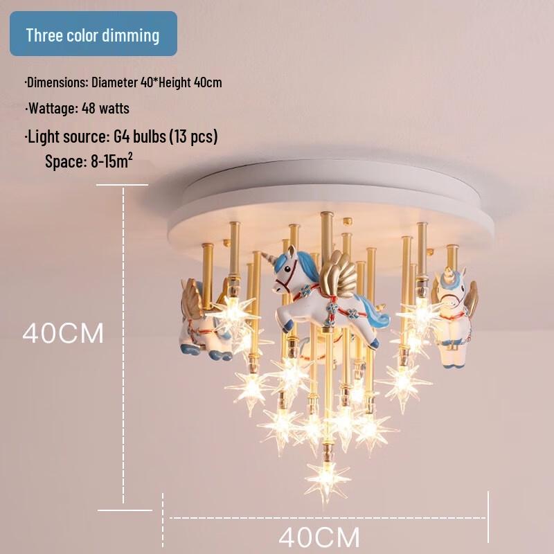 Pink Pegasus Children's Ceiling Lamp