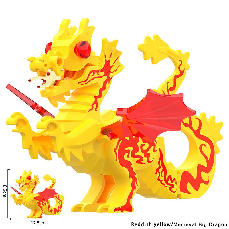 MOC Kreative Mittelalterliche Drachen Actionfiguren Modellbausteine Steine Sammlung Spaß Brinquedos DIY Spielzeug Für Kinder Geschenke