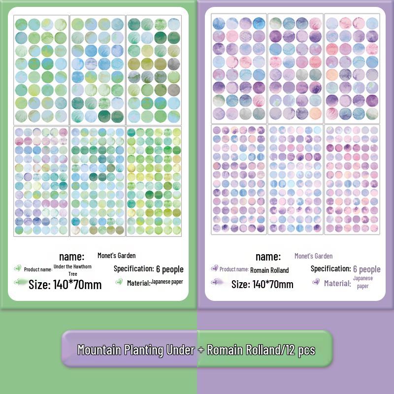 Morandi Fresh Color Retro Round Stickers - Student Style & Self-Adhesive