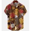 3D Printed Flower Hawaiian Shirts For Men Plants Patterns Button Shirt Summer Short Sleeves Tops Loose Aloha Shirts Streetwear