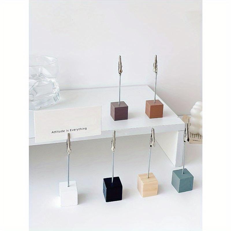 Retro Color Wood Memo Clip Table Wooden Display Stand Mini Holder For Notes Photo Card Desk Accessories Back To School