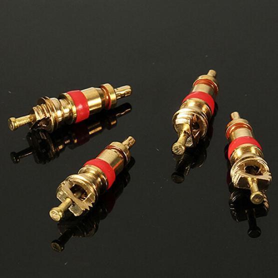 Car Truck Bike 4-Way Tire Valve Repair Tool Tyre Accessory with 4 Valve Cores