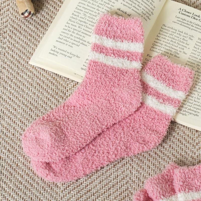 Monfoot Women S Striped Sleep SockS Pink