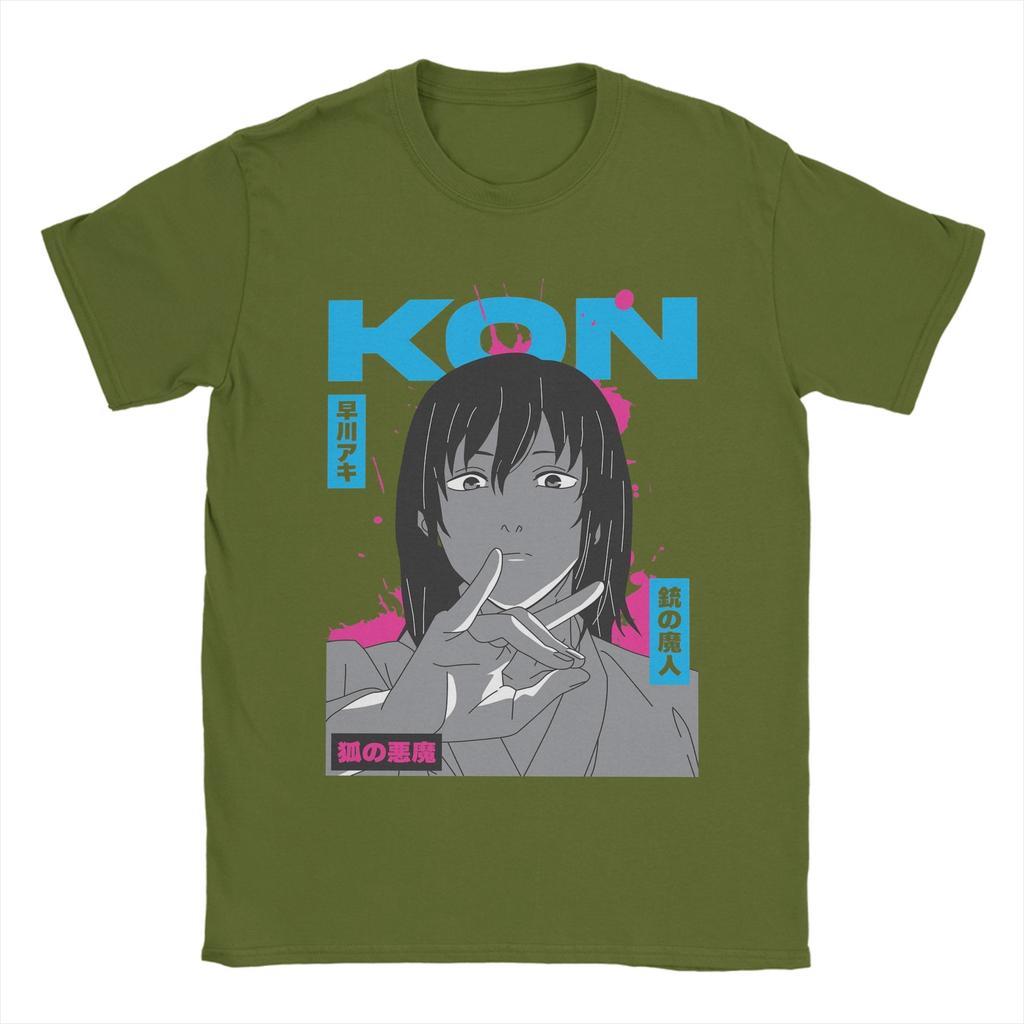 Kon Technique Reze Chainsaw Man Japanese Manga Men's T Shirts Novelty Tees Short Sleeve O Neck T-Shirt Cotton Plus Size Clothes