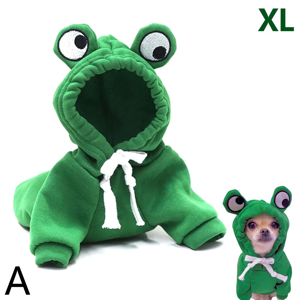 Niedliche Frosch Hunde Kleidung Für Kleine Hunde Hoodies Warme Fleece Haustier Kleidung Welpen Katze Kostüm Mantel Für Welpen Kleine Mittlere Hunde Ca W5A6
