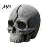 Decorative Solar Stakes for Lawns Cracked Skull Garden Light, Resin Halloween Pathway Lamp Outdoor Fairytale Accents Yard Patio Flower Bed, Waterproof