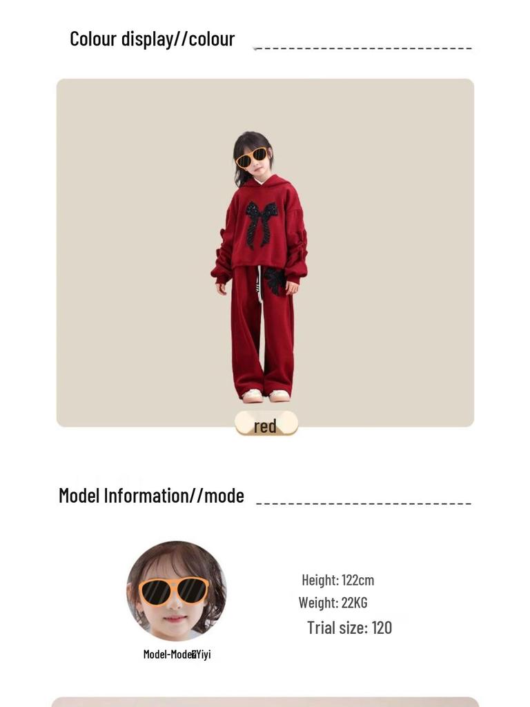Mädchen lässiger Streetstyle Plus Samt Zweiteiler Set - Herbst/Winter Warmes Outfit