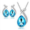 Women‘s Rhinestone Collarbone Chain, Elegant Crystal Mermaid-Themed Jewelry Set with Earrings