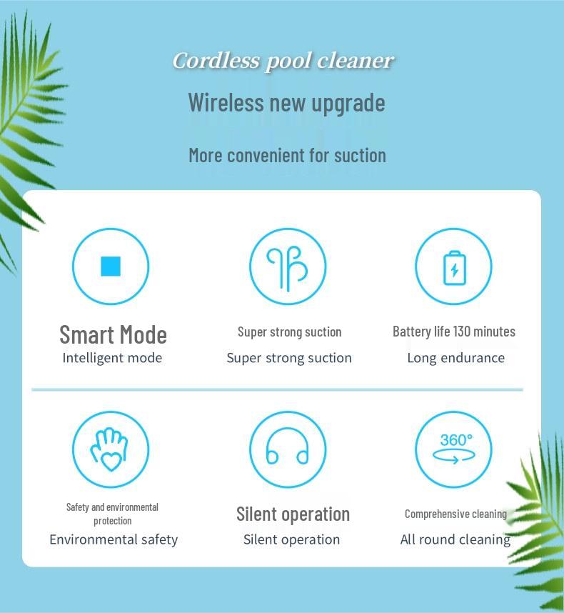 Smart Wireless Pool Cleaning Robot: Skimmer & Bottom Cleaner