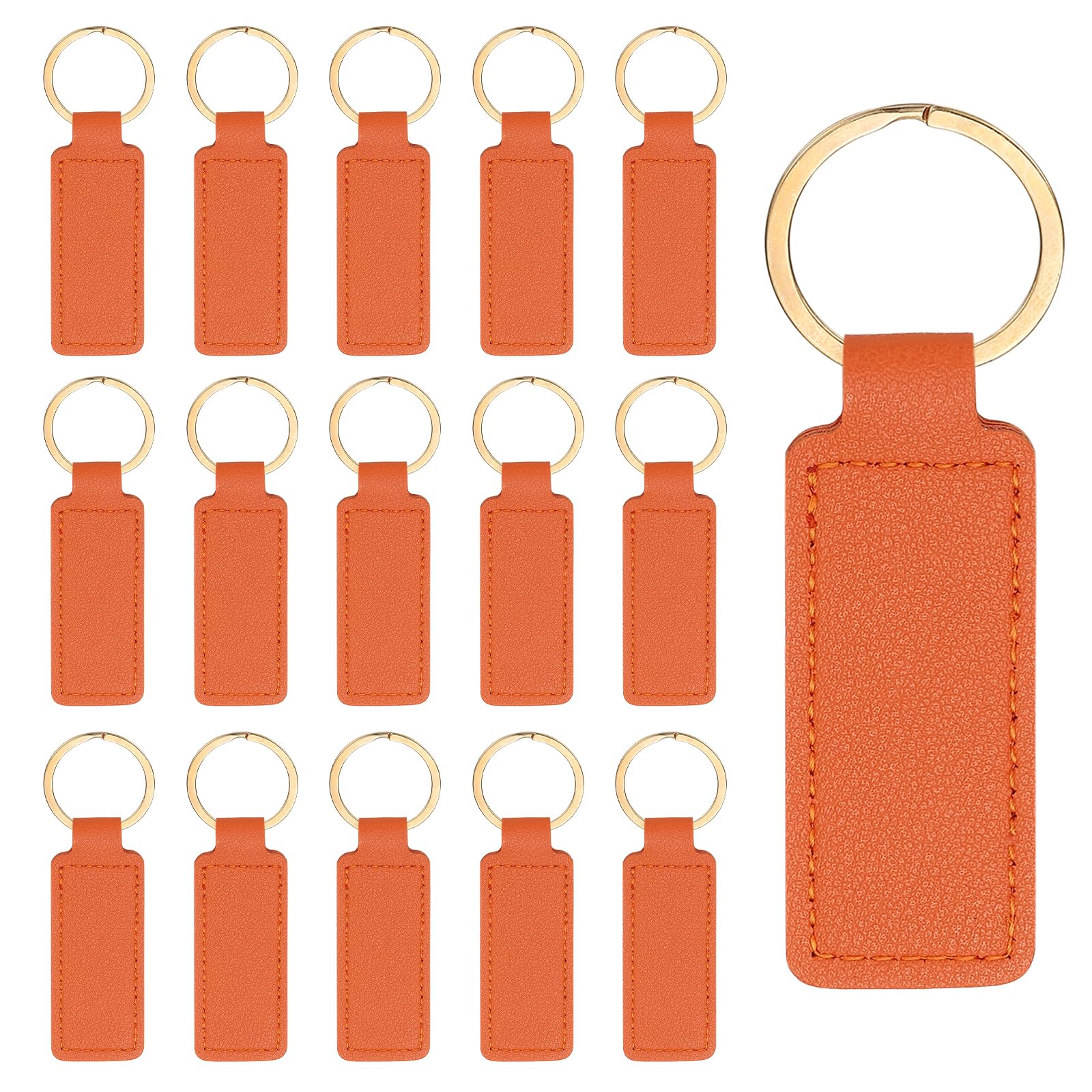 

[PATIKIL] Keychain Leather Key Holder Key Ring Key Decoration Carving Key Holder DIY Craft Dog Cat Collar Key, orange помаранчевий