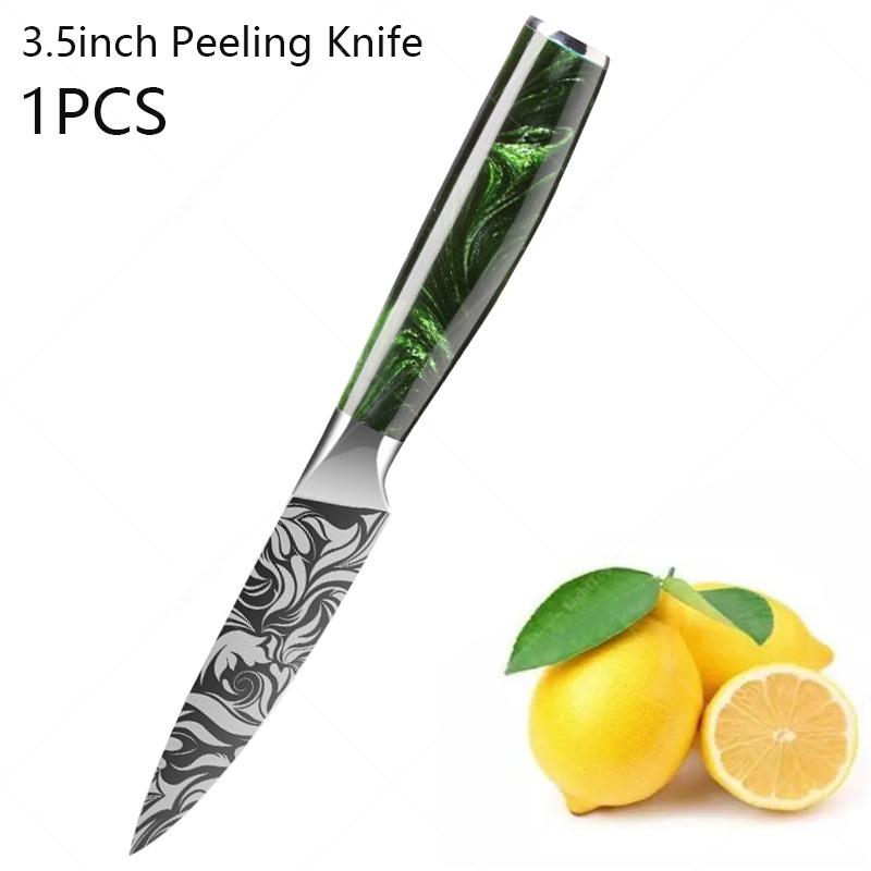 Stainless Steel Fruit Knife Small Damascus Pattern Fruit Peeling and Slicing Multi-purpose Knife Household Kitchen Knife