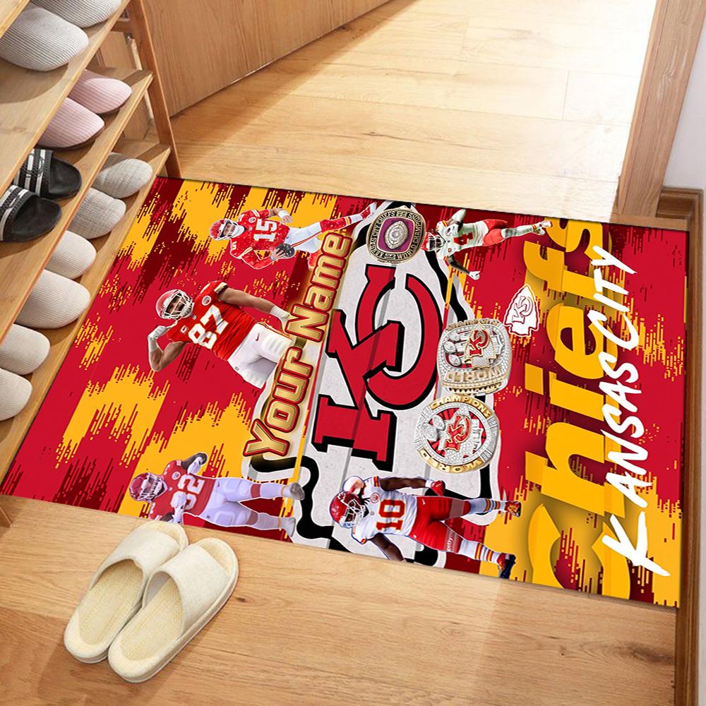 Kansas City Football Personalized Name Carpet Perfect For Hallway Outdoor Decorate Room Dormitory Antislip Rug Decorate Offices Spiritual Gift