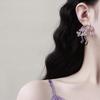 Crystal Rice Bead Tassel Flower Stud Earrings Sweet Girl Heart Earrings Color Dopamine Mori Earrings