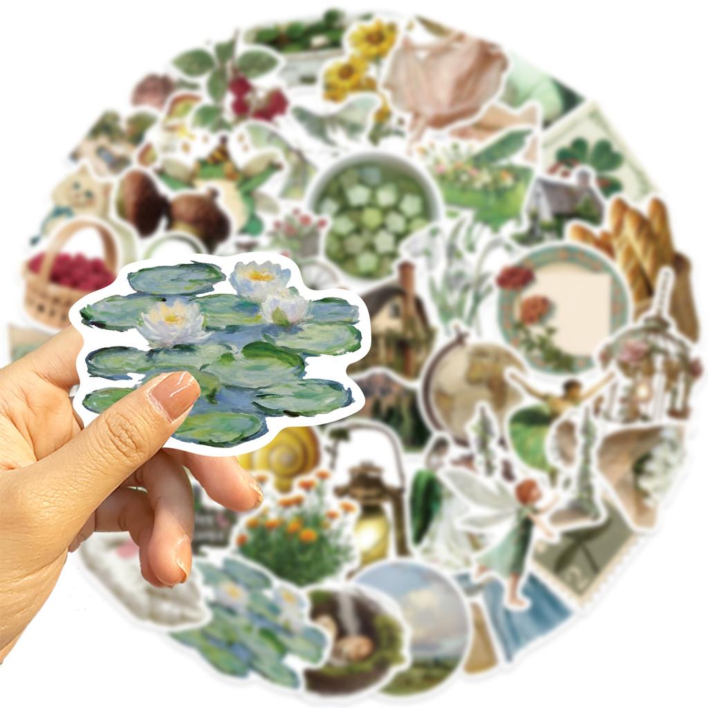 50 American Retro Pastoral Style Graffiti Stickers Decorate Guitar Notebook Suitcase DIY Waterproof