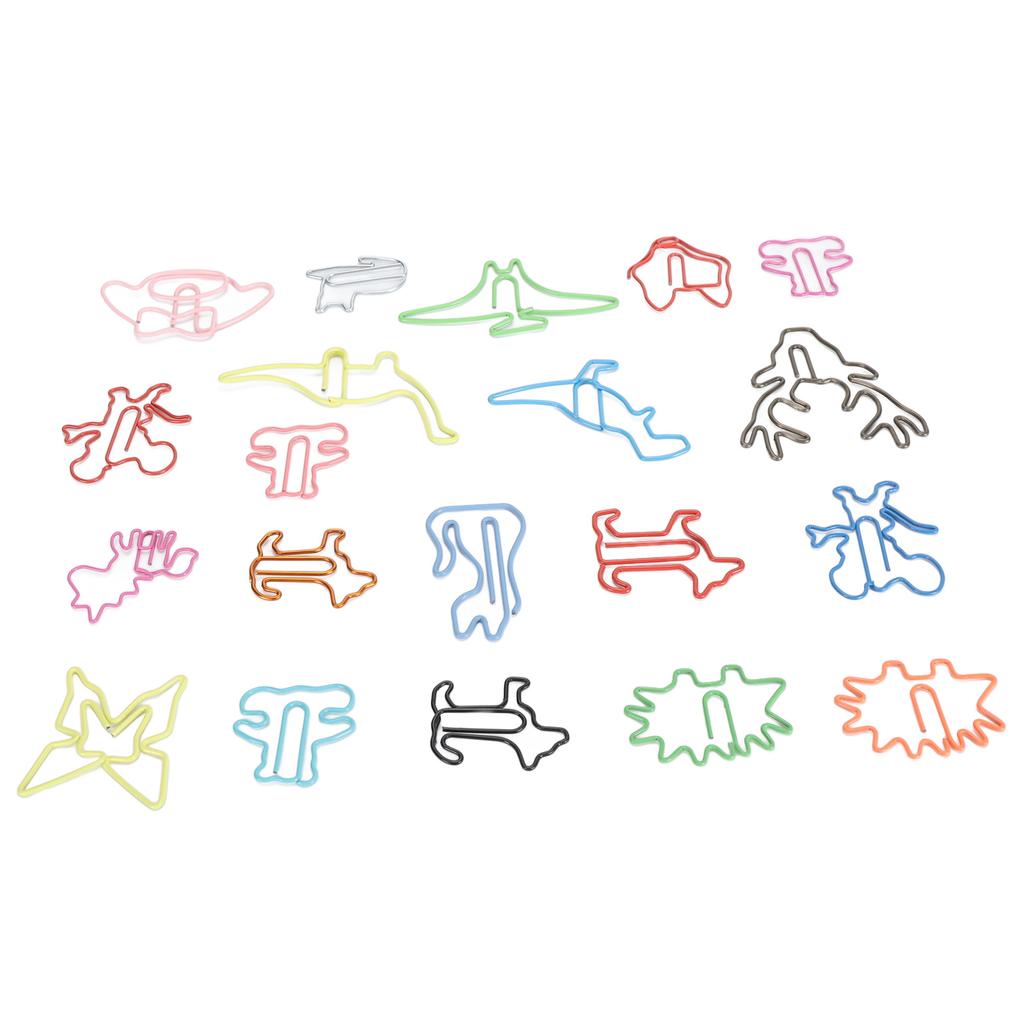 100pcs Animal Shaped Paper Clips Cute Funny Assorted Colors Metal Bookmarks Paper Clips for Books Notes