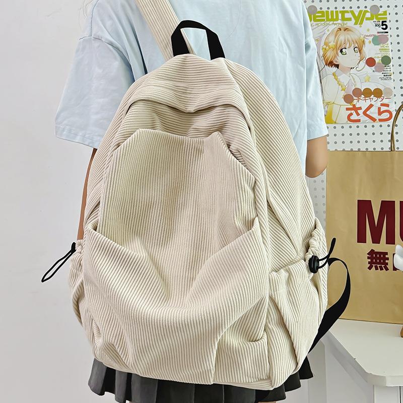 Schoolbagins retro Mori velvet schoolbag female Japanese Harajuku high school student backpack simple versatile backpack