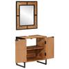 2 Piece Bathroom Furniture Set Iron and Solid Acacia Wood
