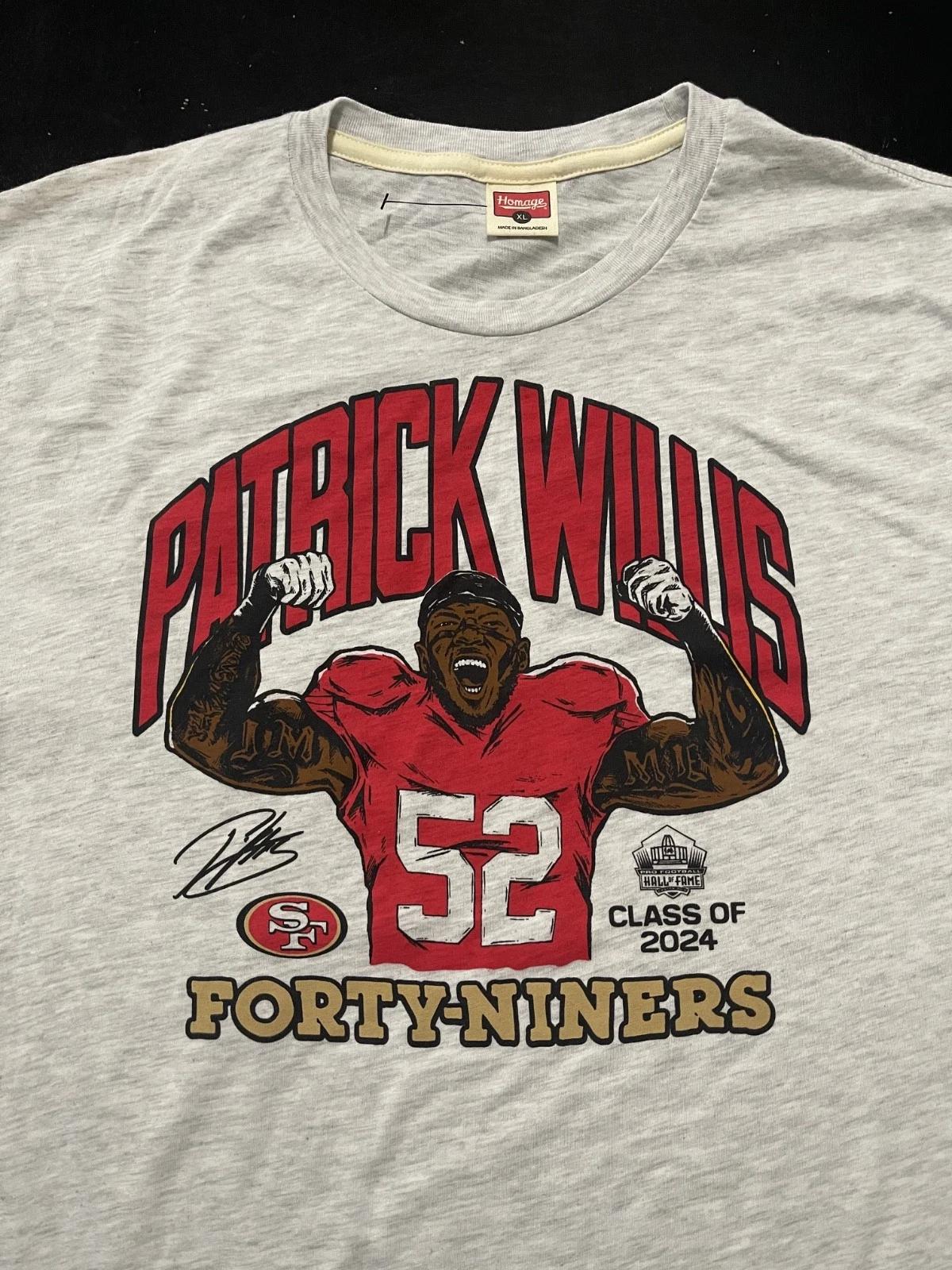 

Homage San Francisco 49ers Patrick Willis HOF T-Shirt, Gray, Size: XL XL