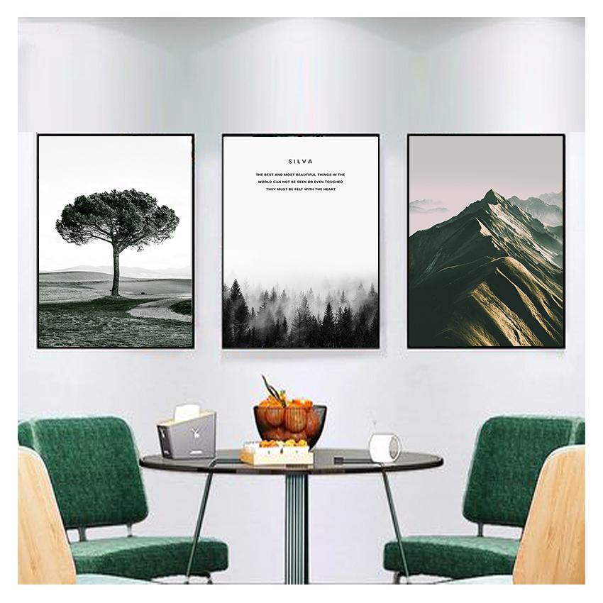 Print Mountain Forest Tree Nature Landscape Wall Art Painting Decoration Picture Home Decor Scandinavian Canvas Poster Nordic