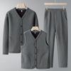 Grandpa’s Autumn & Winter Thickened Cotton Outfit: Velvet Three-Piece Set and Two-Piece Set for Middle-Aged & Elderly.