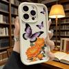 Butterflies and Orange Peonies Soft TPU Shockproof Case For Xiaomi Redmi Note 15 14 13 12 11 Pro Anti-Fall Protective Back Cover