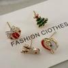 Santa Claus Asymmetrical Stud Earrings - Cute Cartoon Design for Women, European & American Fashion