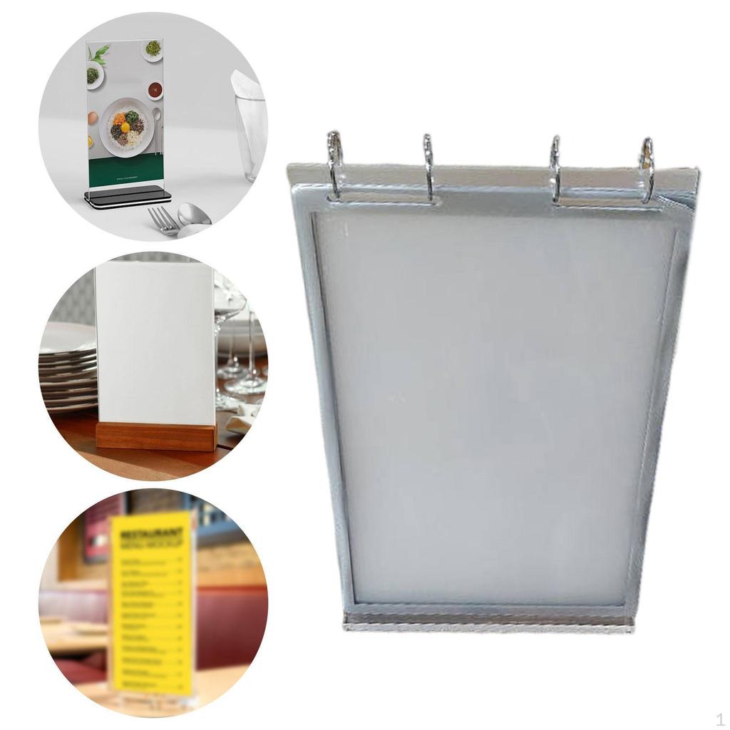 Flip Desktop Card Menu Display Stand with Base 12 Sides Vertical Sign Holder Multi Page