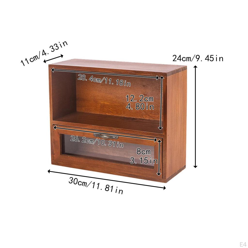 Wooden Storage Cabinet Cosmetic Box Multifunction Makeup Shelf Rack with Compartments Desk Organizer