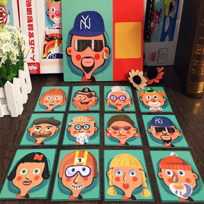 Children'S Early Education Puzzle Five Senses Magnetic Puzzle Magnetic Sticker Dressing 3-6 Years Old Kindergarten Toy Collage