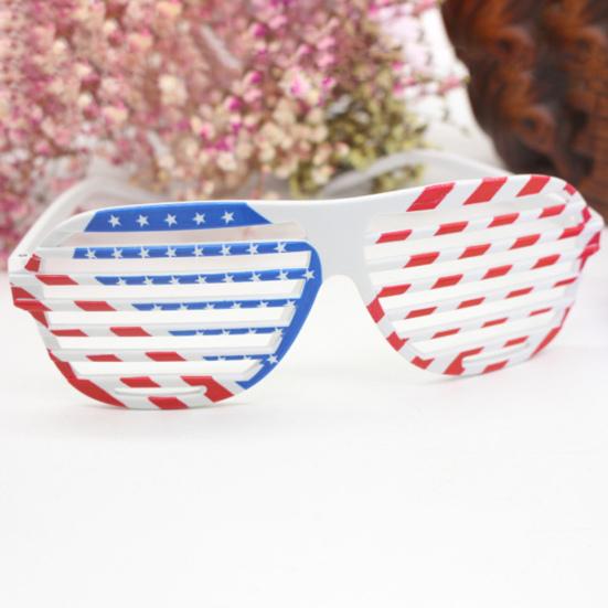 1/5/24Pcs Independence Day Glasses Flag Red Striped White Blue Star Set Pattern Shutter Glasses