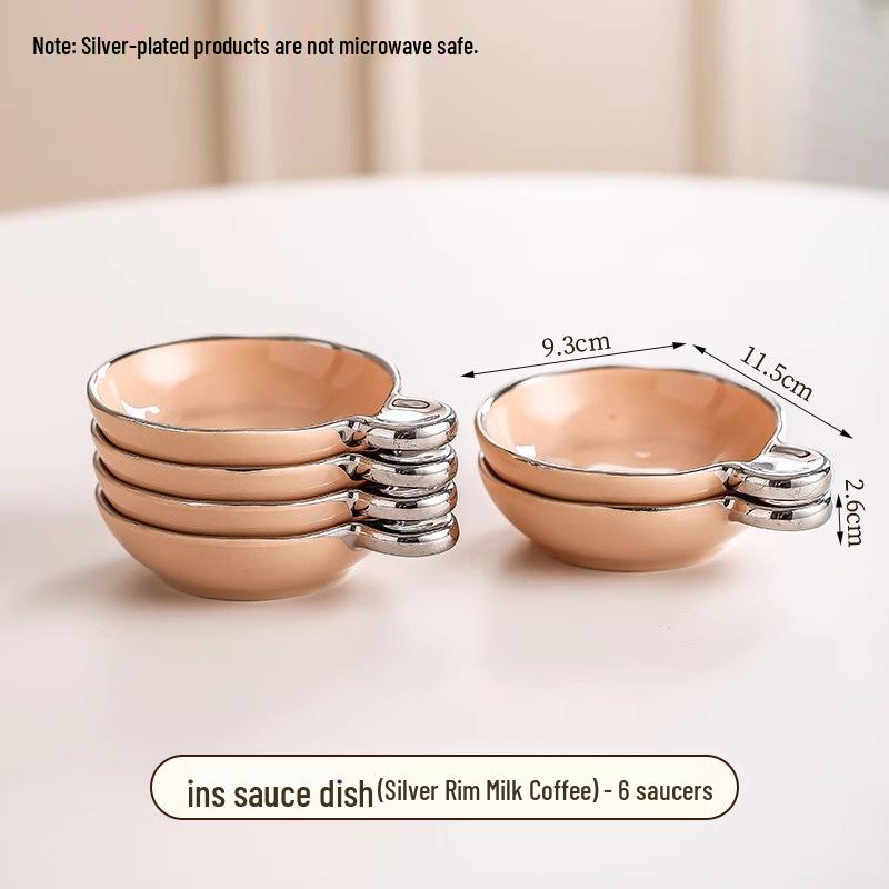 Ceramic Cream-Style Dipping Dish for Seasonings and Sauces