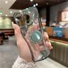 Glitter Ring Holder Clear Phone Case For Iphone 14 13 12 11 Pro Max Xs Max Xr 13pro 14 Plus Shockproof Bumper Plating Soft Cover