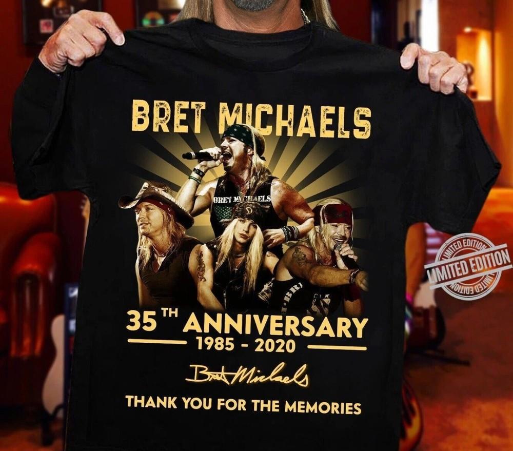 Bret Michaels 35 years Anniversary Shirt Short Sleeve Black Unisex S-5XL Unisex T-Shirt XXL