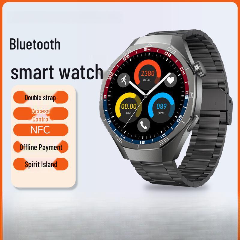 GT5PRO Herren Smartwatch Rundes Zifferblatt: Sport Bluetooth mit NFC & Langer Akkulaufzeit