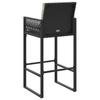 Garden Bar Stool with Cushions 2 pcs Black Poly Rattan
