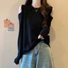 Women's Spring Autumn New Design Sense Slimming Off Shoulder Knitwear Sweater Basic Layering Top