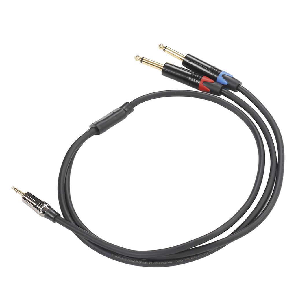 3.5mm 1Celsius8 Inch Male To Dual 6.35mm 1Celsius4 Inch TS Male Cable Stereo 1Celsius4 To 1Celsius8 Cable for Amplifier Mixer
