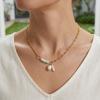 Summer Dopamine Multi-Colored Stone & Pearl Necklace with Gold-Plated Chain
