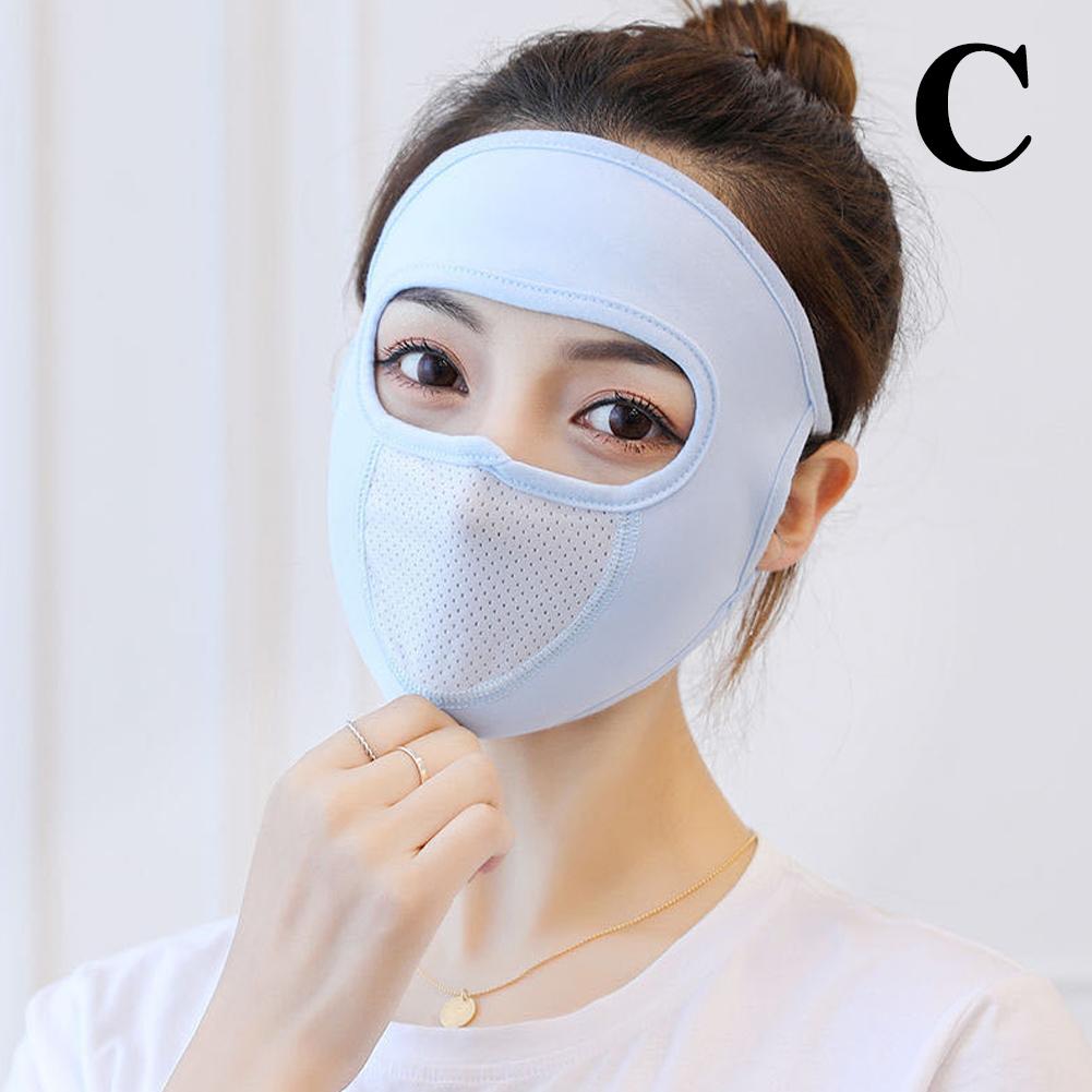 Summer Sunscreen Ice Silk Mask Sun Protection Anti-UV Thin Breathable Dustproof Outdoor Cycling Full Face Coverage